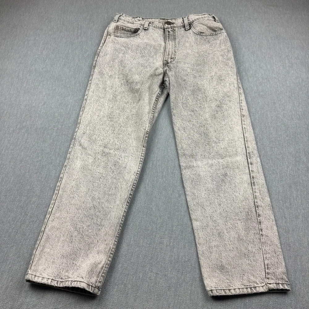 Vintage Levis 540 Jeans Mens 34x29 Fit 32x28 Gray Relaxed Acid Wash USA Made 80s